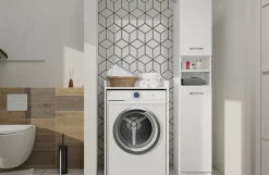 Topeshop COMO - Meuble de rangement pour machine à laver - Meuble SDB - 64x50x97.5 cm - Buanderie* Meuble De Salle De Bains Faible Profondeur