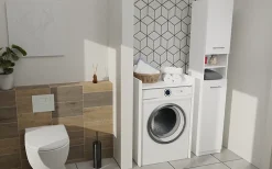 Topeshop COMO - Meuble de rangement pour machine à laver - Meuble SDB - 64x50x97.5 cm - Buanderie* Meuble De Salle De Bains Faible Profondeur