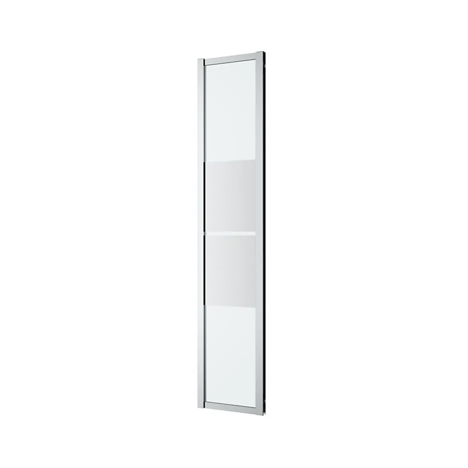 GoodHome Complément d'ouverture l.40 x H.195 cm, bandes miroir, profilés alu chrome, Ledava* Paroi De Douche