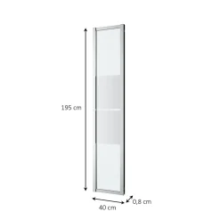 GoodHome Complément d'ouverture l.40 x H.195 cm, bandes miroir, profilés alu chrome, Ledava* Paroi De Douche