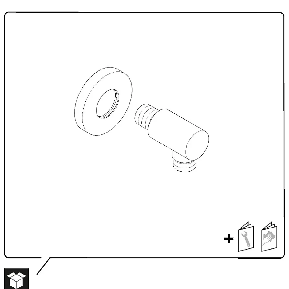 Duravit Coude de raccordement mural universel rond en laiton, avec clapet anti-retour - 5,5x8x5,5cm - Or poli