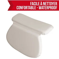 Vivezen Coussin, oreiller de bain avec ventouses pour baignoire, Spa - Blanc -* Accessoire De Baignoire