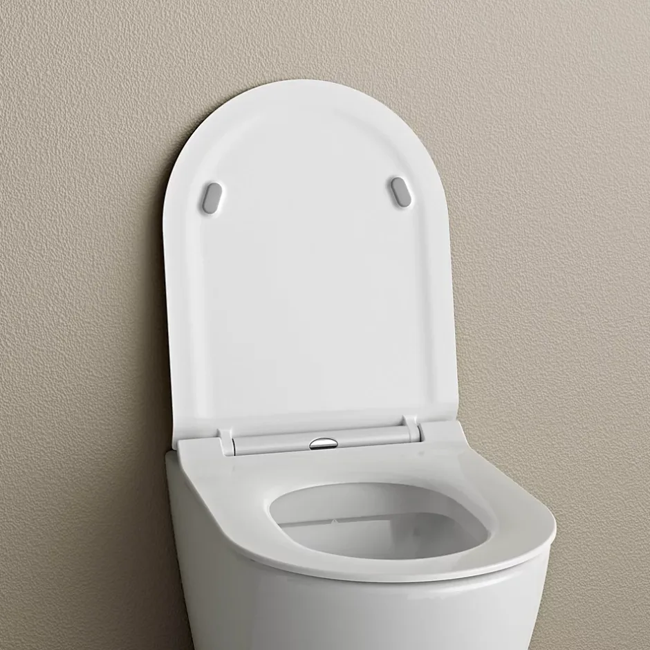 Bernstein Couvercle / Lunette de WC plat Siège de WC Duroplast Couvercle frein de chute - 46,4x36,4x4,9cm - U2019* Abattant Wc