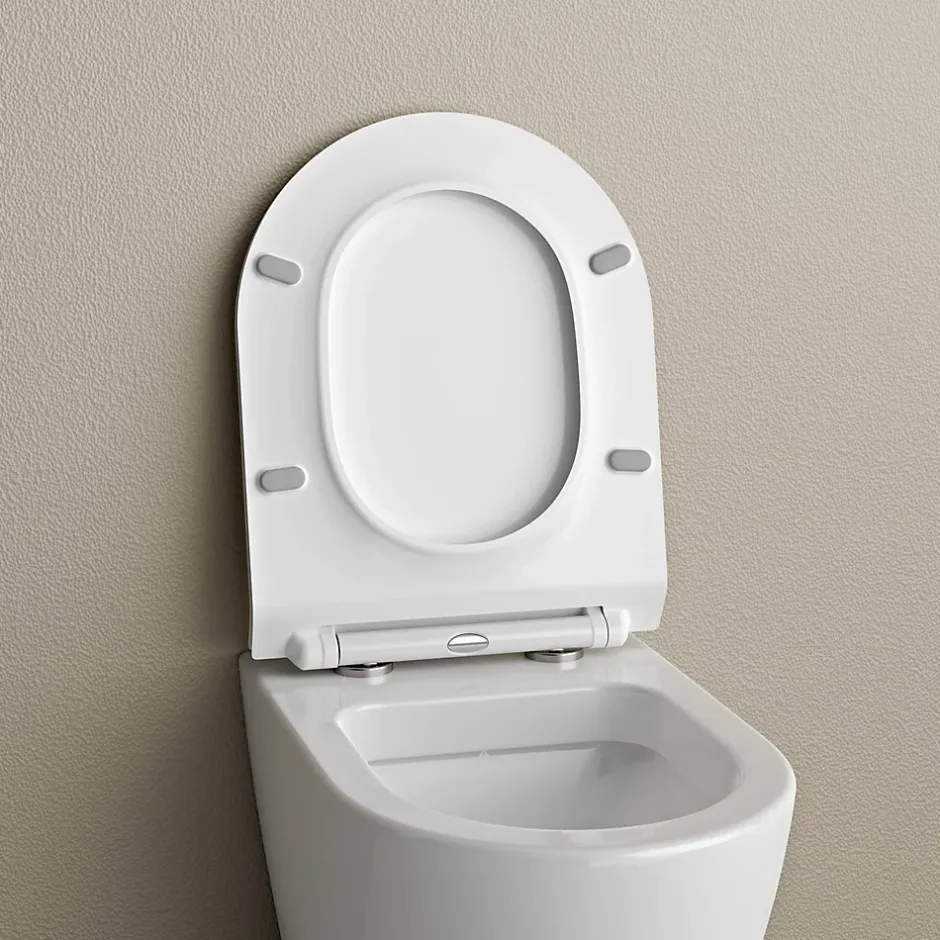Bernstein Couvercle / Lunette de WC plat Siège de WC Duroplast Couvercle frein de chute - 46,4x36,4x4,9cm - U2019* Abattant Wc