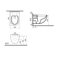 GoodHome Cuvette suspendu sans bride Winam* Wc Suspendu