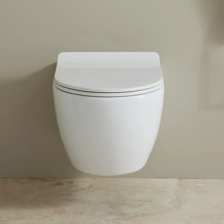 Planète Bain Cuvette suspendue sans bride avec abattant slim - Ceres