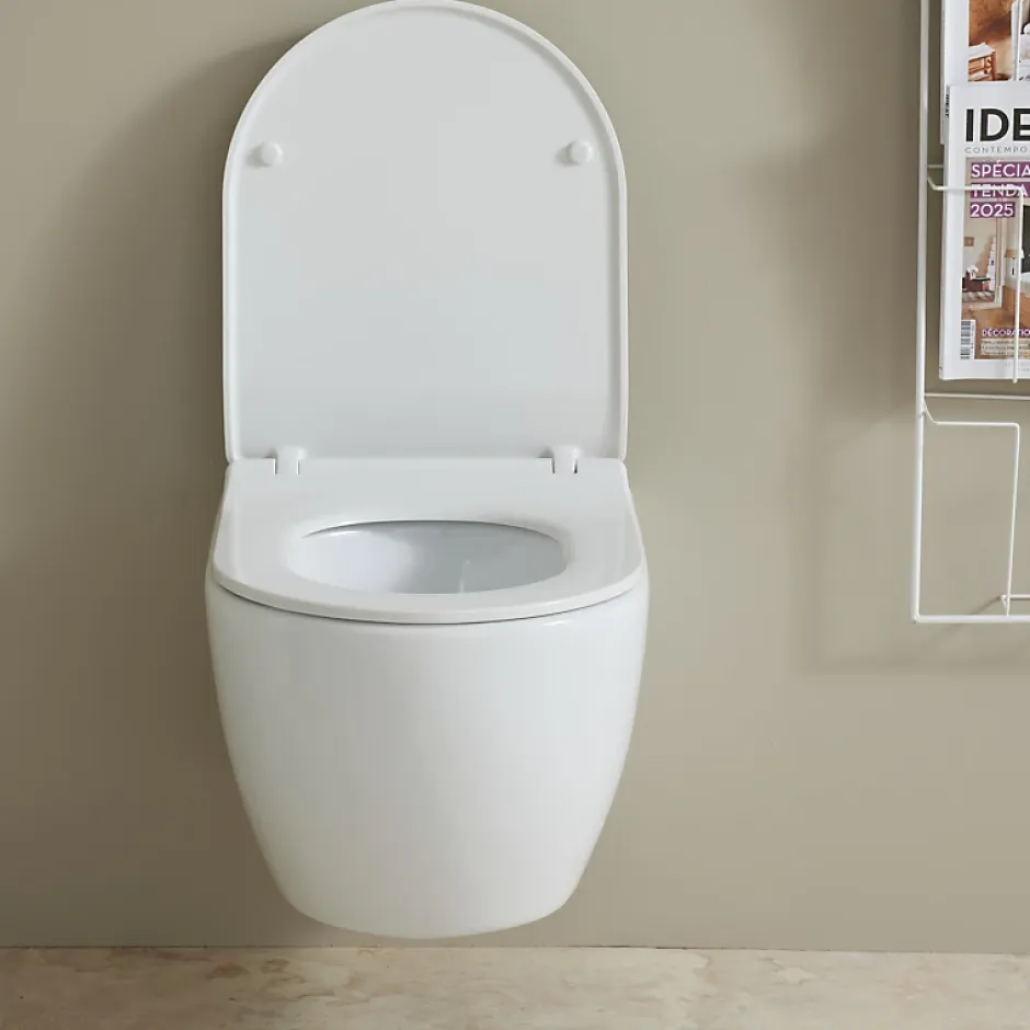 Planète Bain Cuvette suspendue sans bride avec abattant slim - Ceres