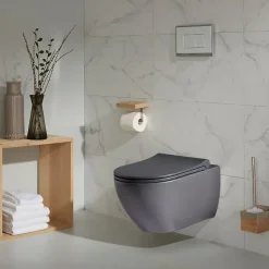 Planète Bain Cuvette suspendue sans bride Gris mat - Knidos