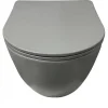 Sanitaire Cuvette suspendue sans bride KELOS Flush Gris Clair avec abattant