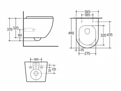 Sanitaire Cuvette suspendue sans bride KELOS Flush Gris Clair avec abattant