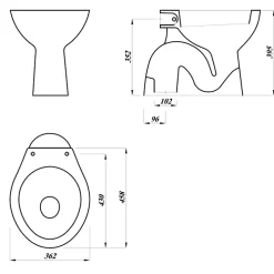 Planète Bain Cuvette WC à alimentation indépendante sortie verticale Atlas