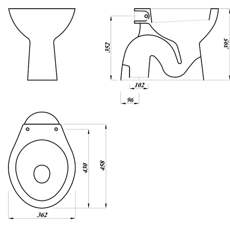 Planète Bain Cuvette WC à alimentation indépendante sortie verticale Atlas