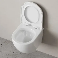 Am.Pm Europe Cuvette WC Suspendu Blanc Toilette Suspendu FlashClean WC sans rebord avec couvercle de siège SoftClose, CXB1701SC Blanc AM.PM