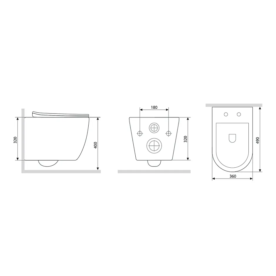Am.Pm Europe Cuvette WC Suspendu Blanc Toilette Suspendu FlashClean WC sans rebord avec couvercle de siège SoftClose, CXB1701SC Blanc AM.PM