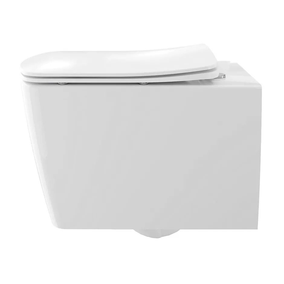 GoodHome Cuvette WC suspendu en céramique, l.36 x H.35,5 x P.50 cm, blanc, Levanna* Wc Suspendu
