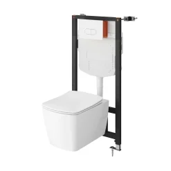 GoodHome Cuvette WC suspendu en céramique, l.36 x H.35,5 x P.50 cm, blanc, Levanna* Wc Suspendu