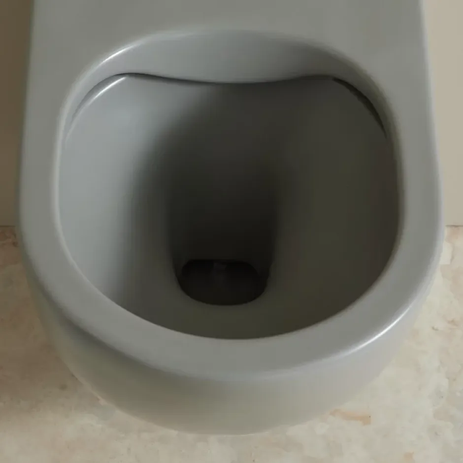 Planète Bain Cuvette WC suspendu gain de place 49 cm sans bride gris mat - Corolla* Wc Suspendu