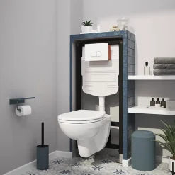 GoodHome Cuvette WC suspendu Lagon en céramique avec abattant duroplast blanc* Wc Suspendu