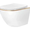 Rea Cuvette Wc Suspendue Carlo Mini Tornado NF Gold Edge