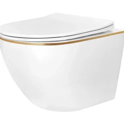 Rea Cuvette Wc Suspendue Carlo Mini Tornado NF Gold Edge