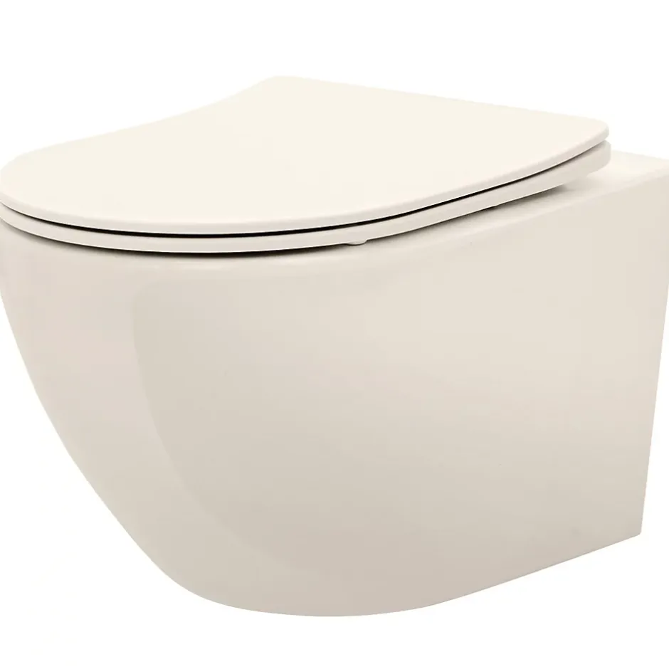 Rea Cuvette Wc Suspendue Carlo Mini Rimless Ecru* Wc Suspendu