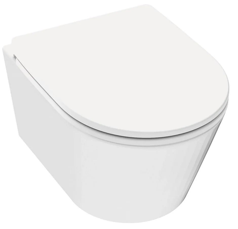 Siamp Cuvette WC suspendue sans bride avec abattant déclipsable et frein de chute