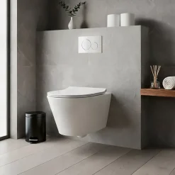 GoodHome Cuvette WC suspendue sans bride, effet Vortex, Fuerte