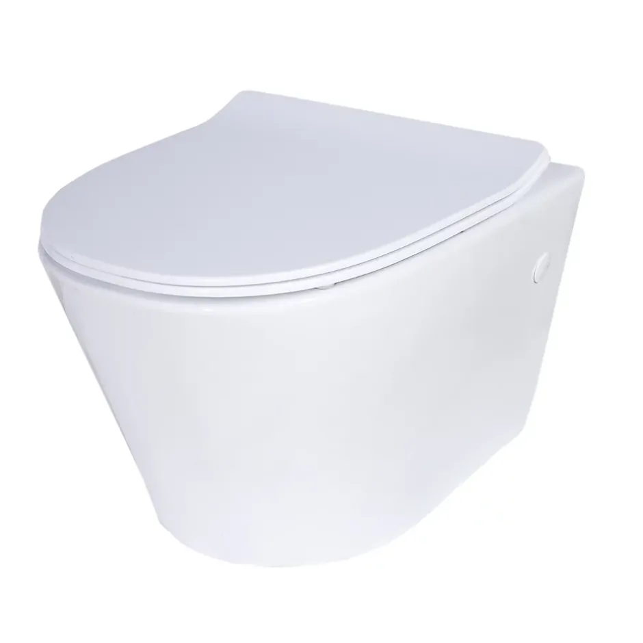 GoodHome Cuvette WC suspendue sans bride, effet Vortex, Fuerte