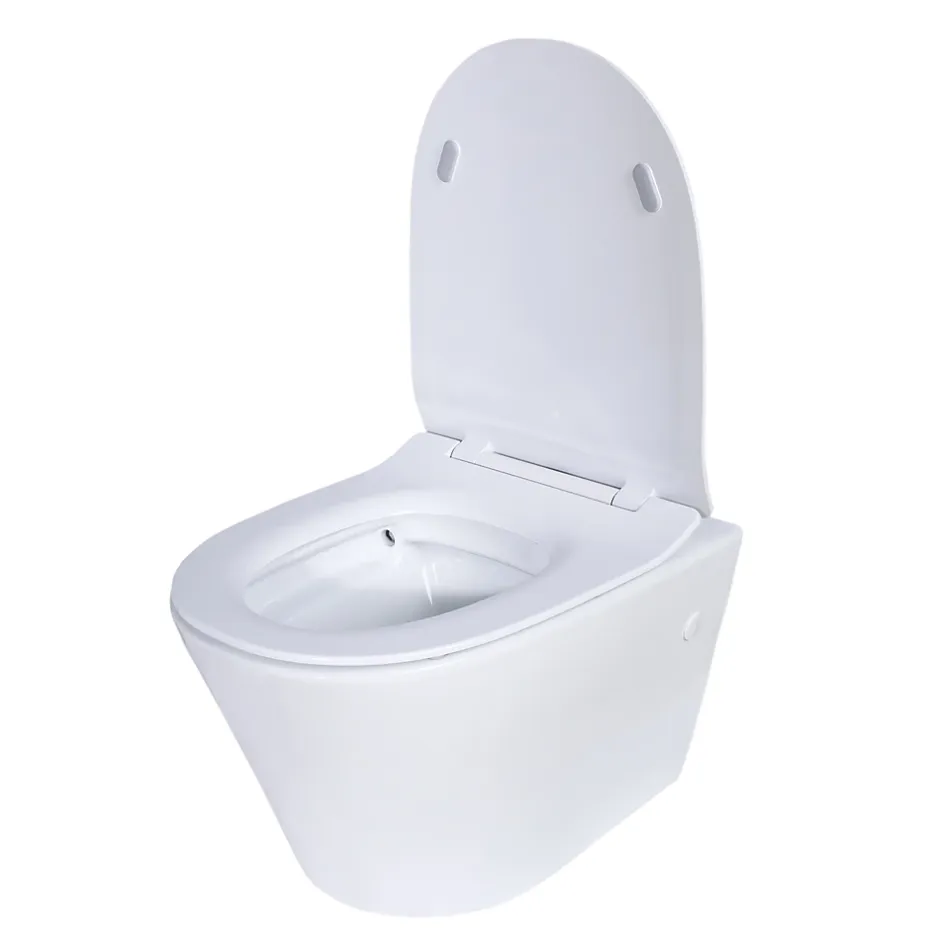 GoodHome Cuvette WC suspendue sans bride, effet Vortex, Fuerte