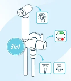Deante Robinet Bidet Douchette Chrome Mural Monocommande* Robinet De Bidet