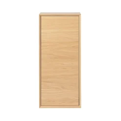 GoodHome Demi colonne de salle de bains faible profondeur Avela placage chêne L.40 x H.90 cm x P.15* Colonne De Salle De Bains|Meuble De Salle De Bains Faible Profondeur