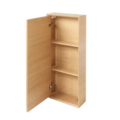 GoodHome Demi colonne de salle de bains faible profondeur Avela placage chêne L.40 x H.90 cm x P.15* Colonne De Salle De Bains|Meuble De Salle De Bains Faible Profondeur