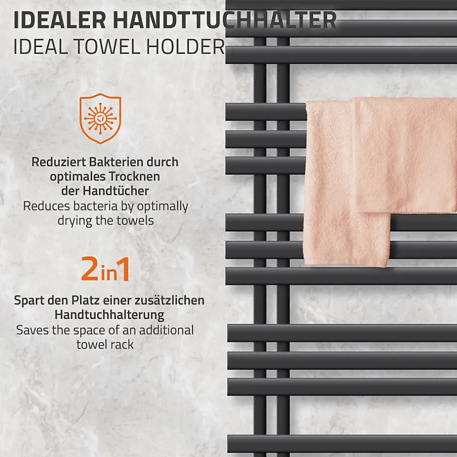 Luxebath Design Radiateur sèche-serviettes Iron EM Electric 1200W* Sèche-Serviettes Mixte