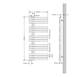 Luxebath Design Radiateur sèche-serviettes Iron EM Electric 1200W* Sèche-Serviettes Mixte
