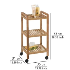 Wenko Desserte à roulettes en bambou Norway - L. 35 x H. 71 cm - Marron* Etagère Salle De Bains