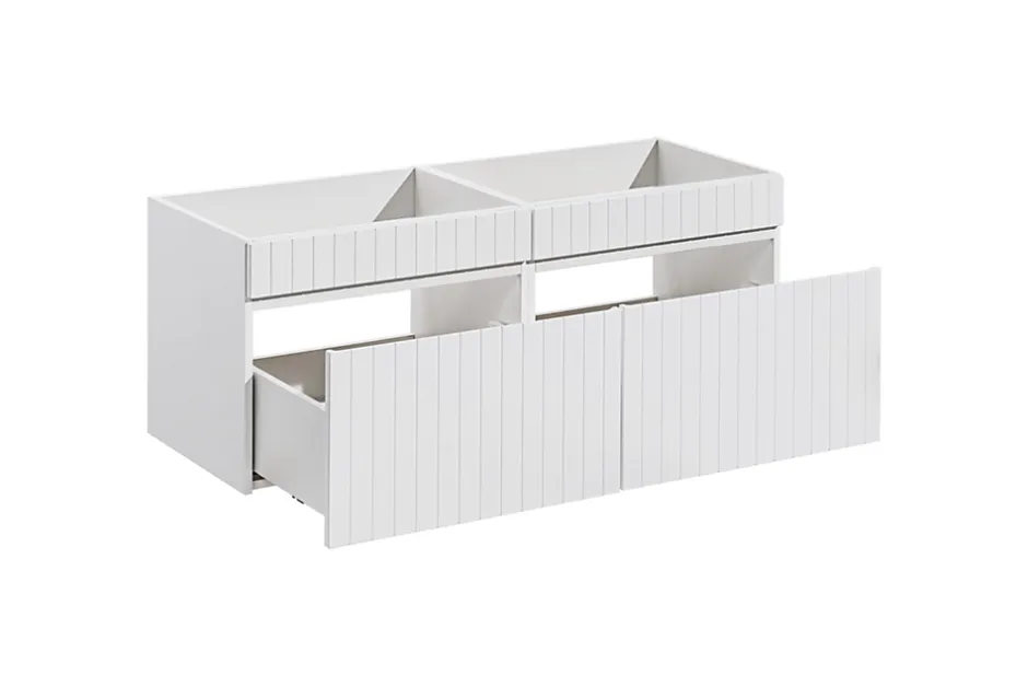 Furnidea Double meuble sous vasque à suspendre ICONIC blanc 120 cm