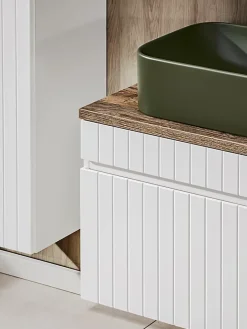 Furnidea Double meuble sous vasque à suspendre ICONIC blanc 120 cm