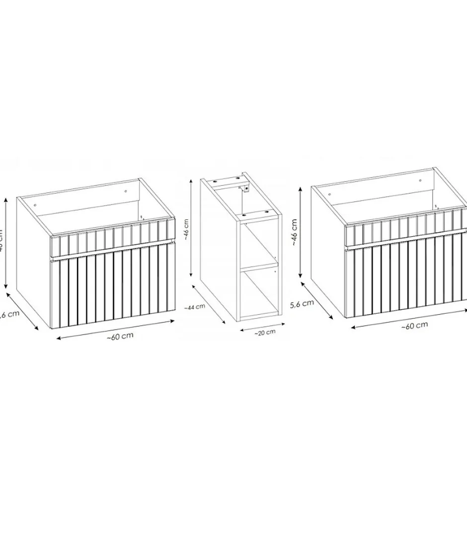 Furnidea Double meuble sous vasque ICONIC blanc 140 cm avec l'etension chêne Santa Fe* Meuble Sous-Vasque