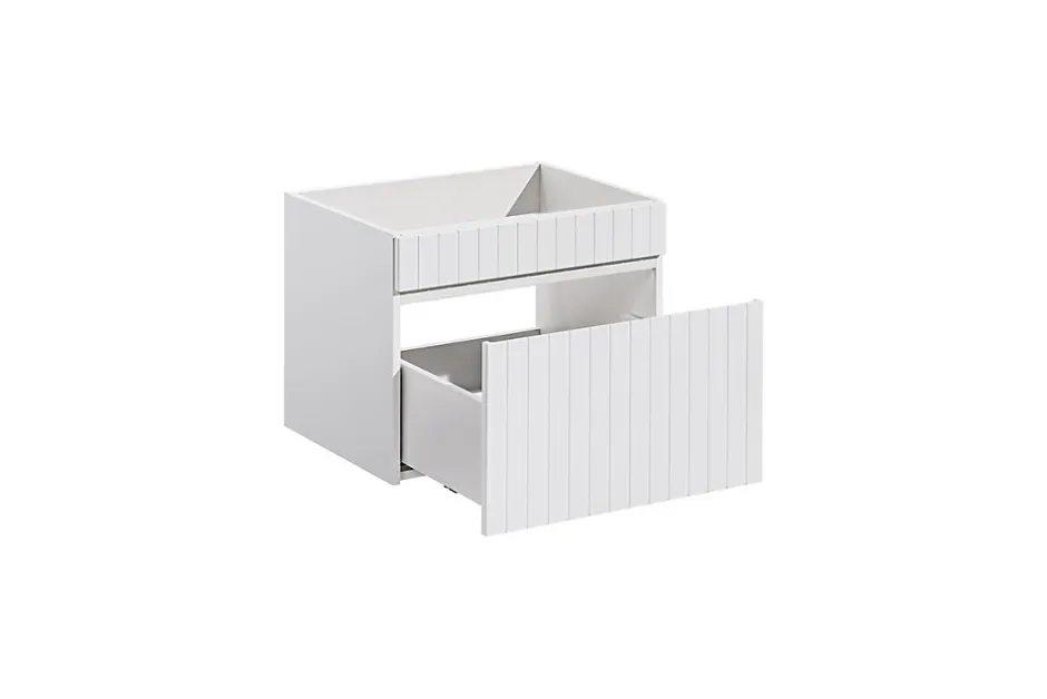 Furnidea Double meuble sous vasque ICONIC blanc 140 cm avec l'etension chêne Santa Fe* Meuble Sous-Vasque
