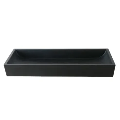 Berah Getah Double vasque en béton noir 100 cm* Vasque À Poser