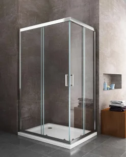 Laneri Douche de 6 mm angulaire rectangulaire avec profil chromé- 80 x 120* Porte De Douche