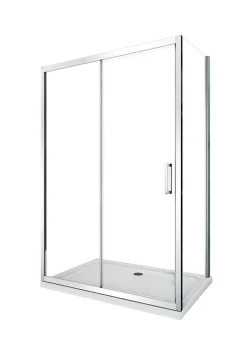 Laneri Douche de 6 mm avec un paroi fixe laterale et une porte coulissante - 77,5-80 fixe x 105-110 coulissante