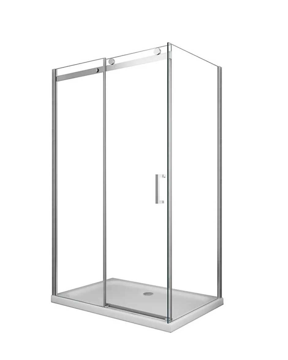 Laneri Douche de 8 mm H.190 avec un paroi fixe et une porte coulissante - 90 fixe x 120 coulissante* Porte De Douche