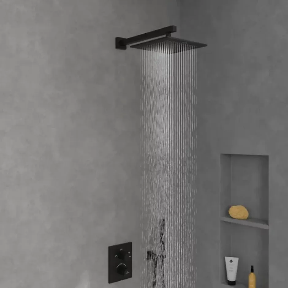 Villeroy & Boch Douche de tête VILLEROY ET BOCH Universal rectangle Noir mat* Pommeau De Douche, Flexible Et Barre De Douche