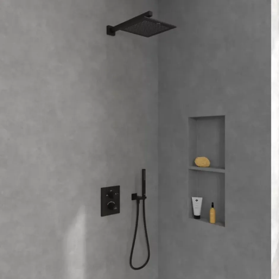 Villeroy & Boch Douche de tête VILLEROY ET BOCH Universal rectangle Noir mat* Pommeau De Douche, Flexible Et Barre De Douche