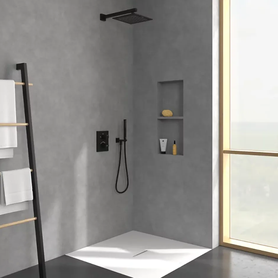 Villeroy & Boch Douche de tête VILLEROY ET BOCH Universal rectangle Noir mat* Pommeau De Douche, Flexible Et Barre De Douche