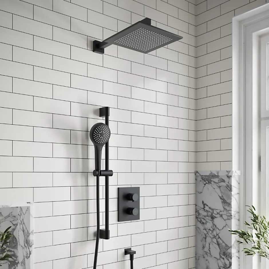 Villeroy & Boch Douche de tête VILLEROY ET BOCH Universal rectangle Noir mat* Pommeau De Douche, Flexible Et Barre De Douche
