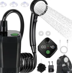 Vendos85 Douche portable de camping 4 modes avec batterie 6000mAh