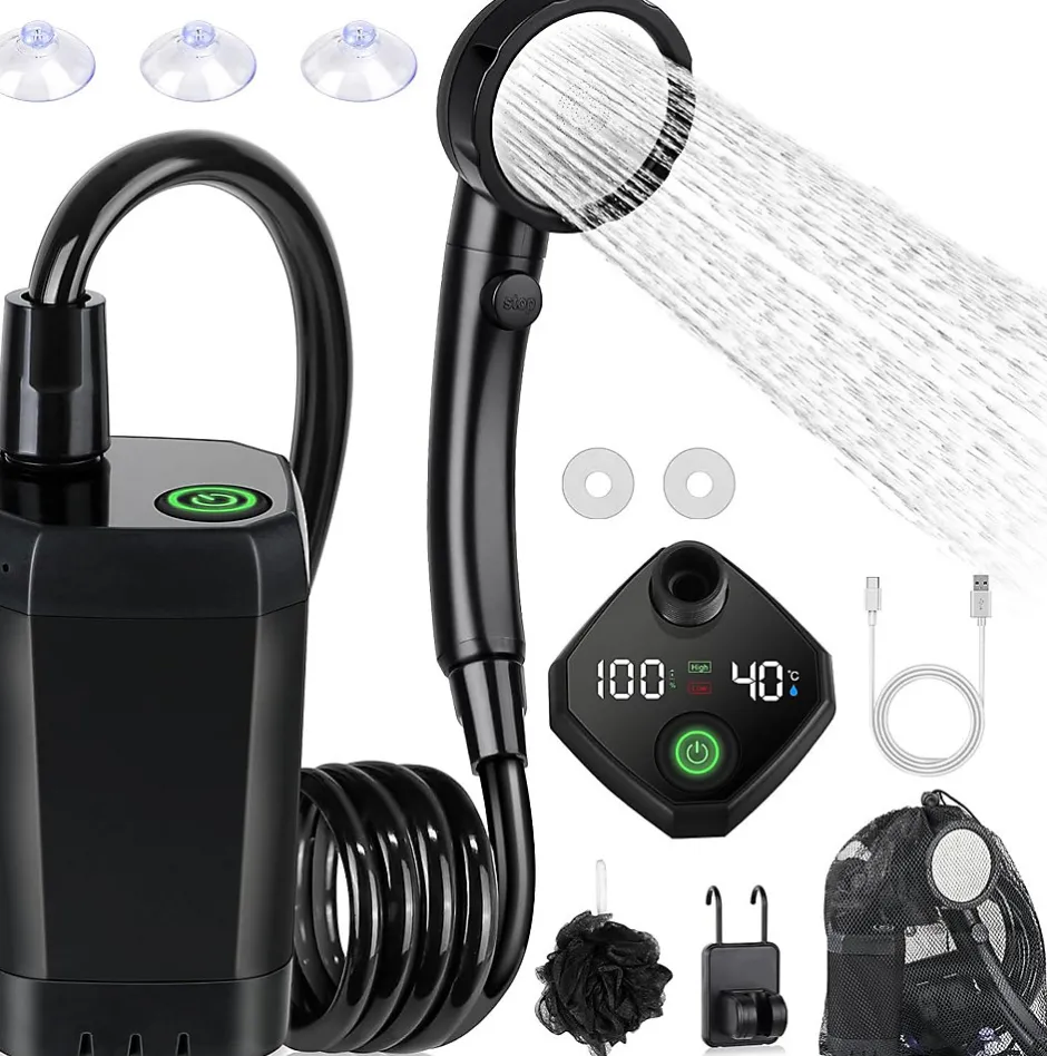 Vendos85 Douche portable de camping 4 modes avec batterie 6000mAh