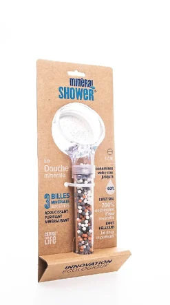 Change your life Douchette 1 jet avec billes Mineral Shower diam. 8 cm* Pommeau De Douche, Flexible Et Barre De Douche